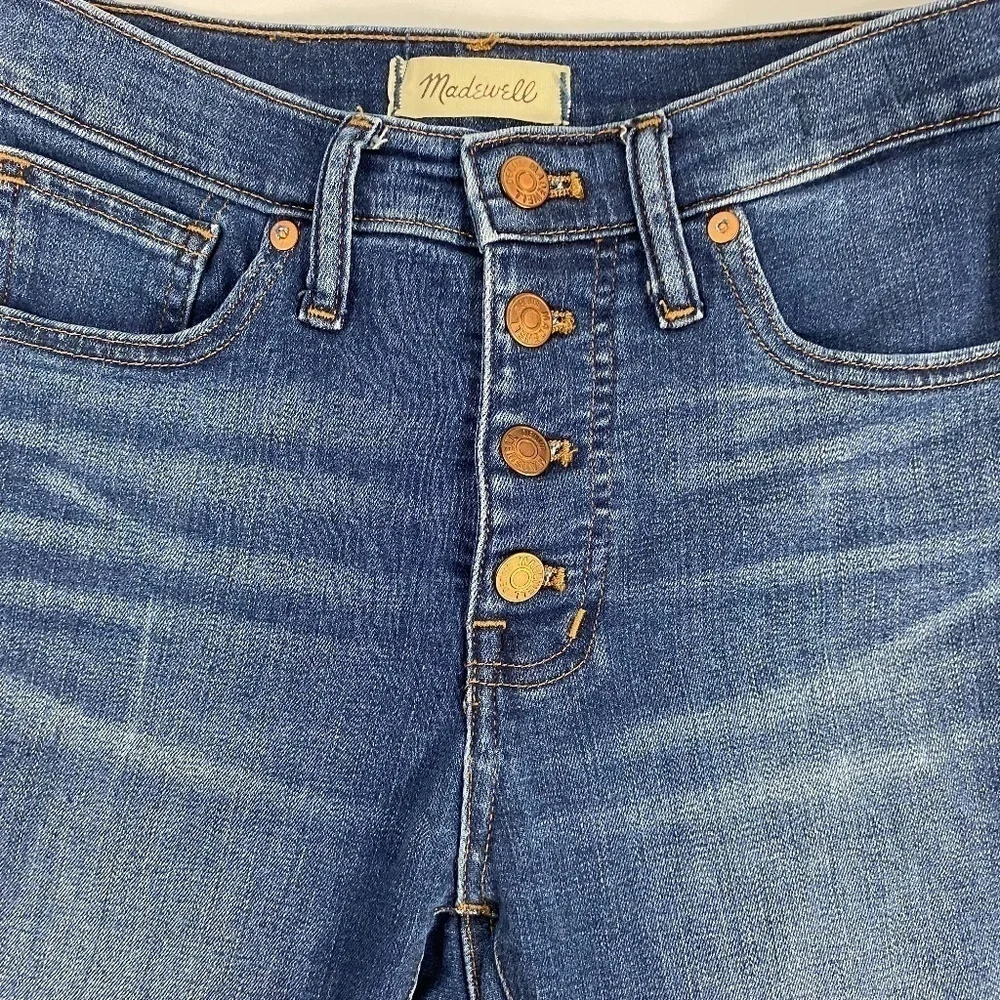 Madewell Dewey Wash Mid Rise Skinny Crop Jeans SZ 25